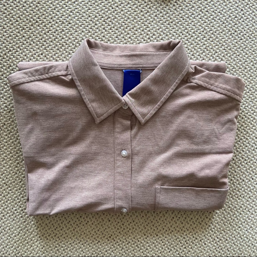 Kit & Ace Moving Onwards Shirt Dress (Heathered Burgundy, M)